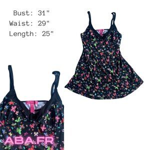 Betsey Johnson Opaque Butterfly Minidress Slipdress